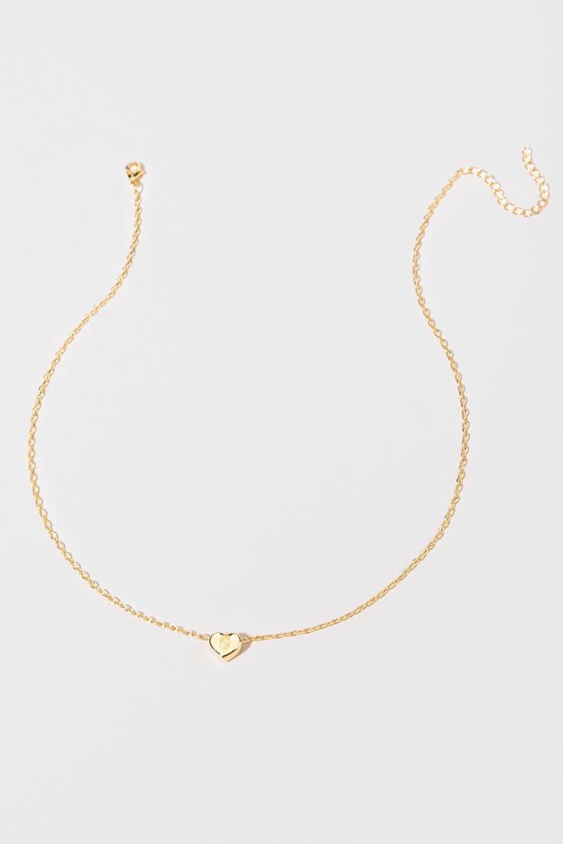 Initial Heart Pendant Necklace