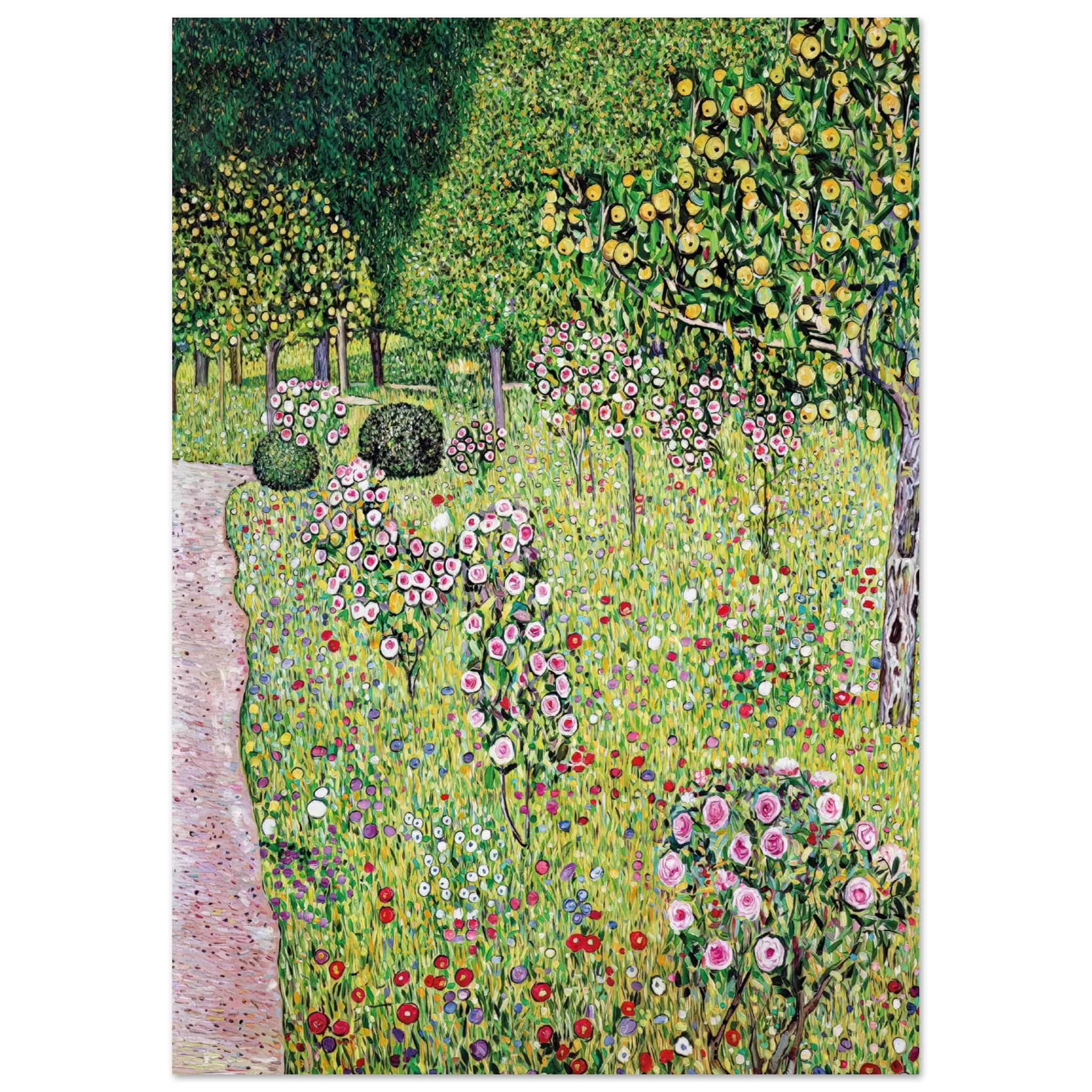 Artfulprints Poster Gustav Klimt - Orchard with roses  - A4 21x29.7 cm - Groen