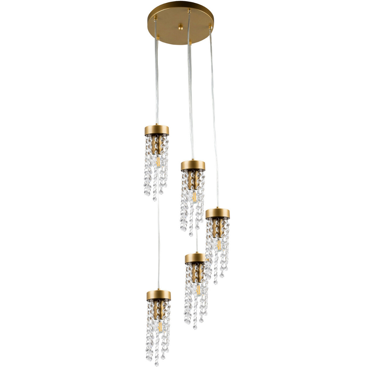 Lampa wisząca złoto-przezroczysty GEA 5xE27x20W wym: 120x28x28 cm Polux