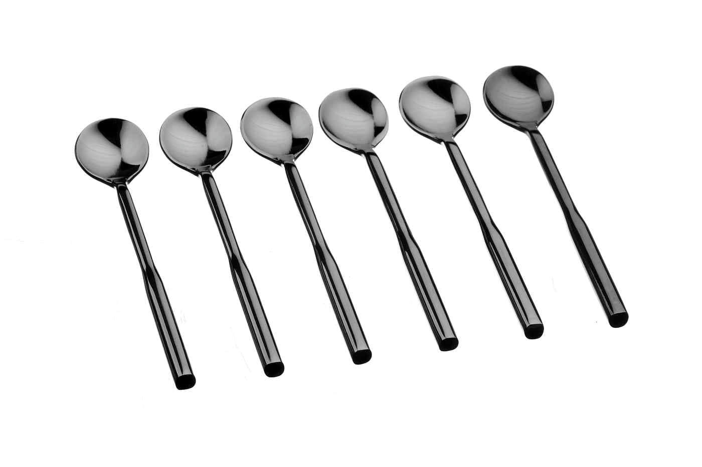 NUDE - Lot de 6 petites cuillères en inox noir