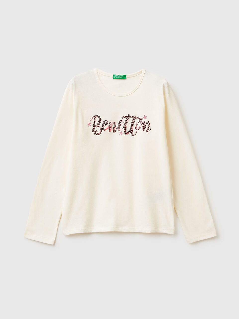 T-shirt in warm cotton with sequins