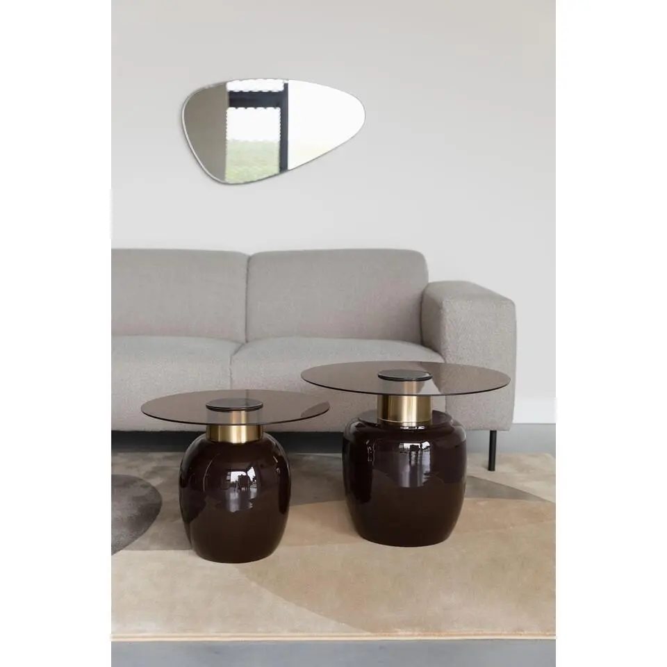 Housecraft Mohra Bijzettafel 50x50 cm - Beige/ Zwart