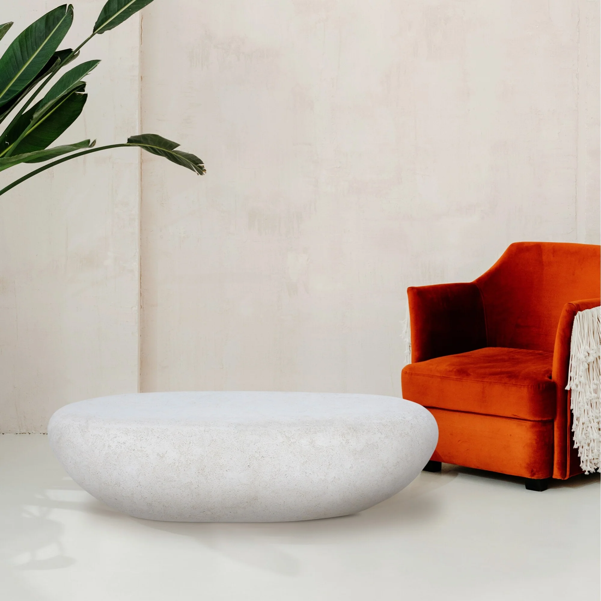 Traditional Stone Accent Bench - 46.75 - White