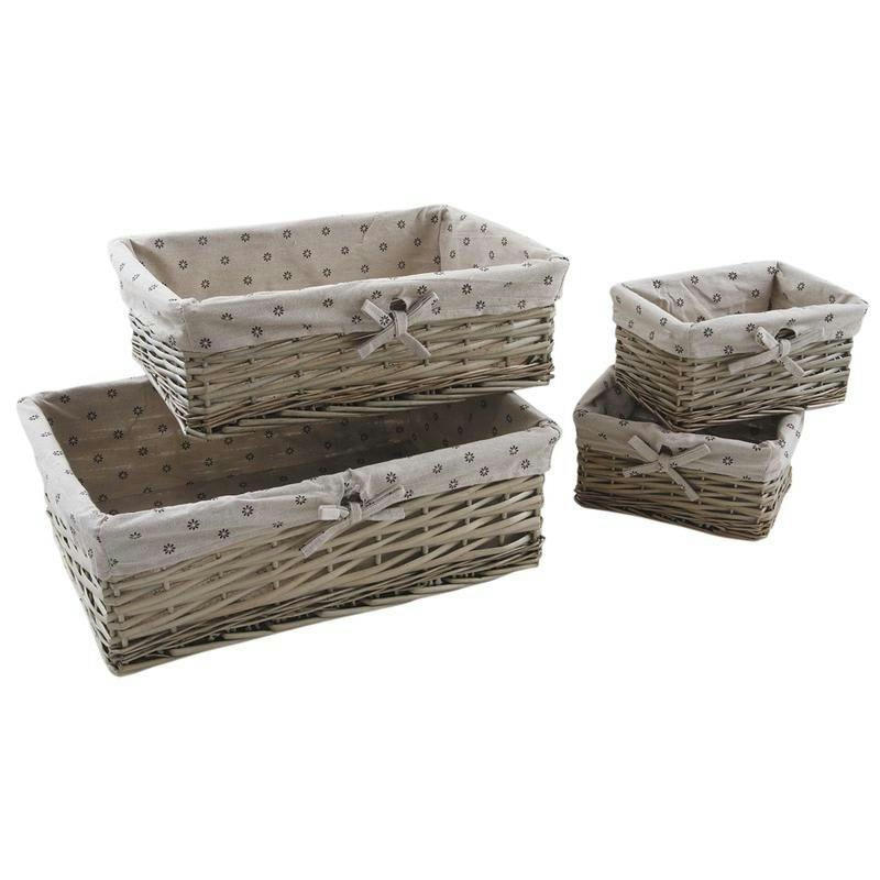 - Corbeille rangement avec doublure tissu (lot de 4)