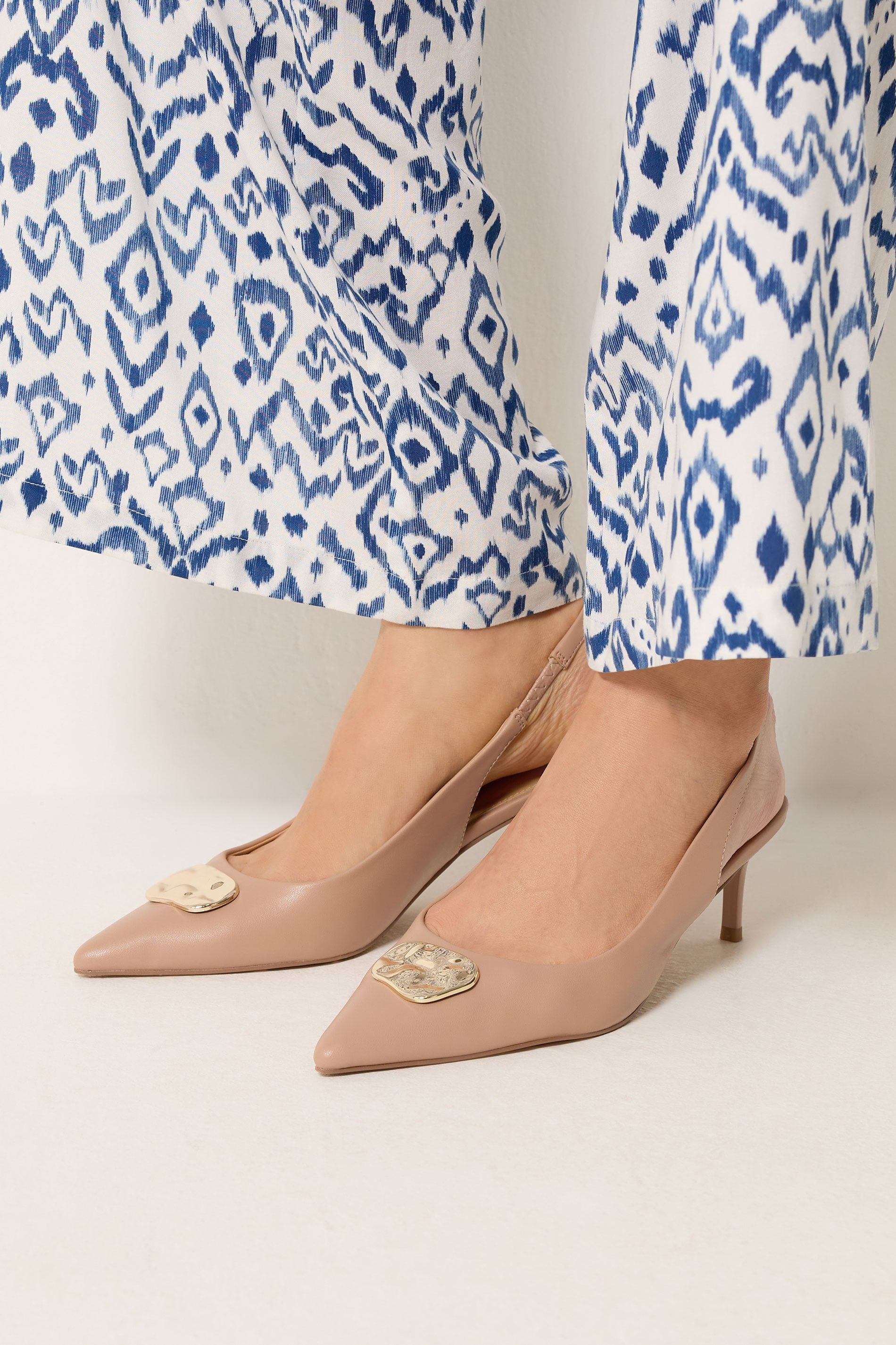 Long Tall Sally Hammered Slingback Heels In Standard Fit