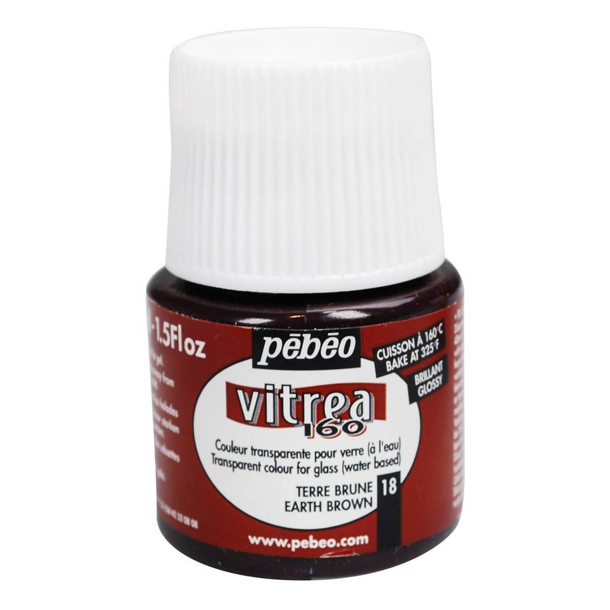 Pebeo Brown Earth Vitrea 160 Paint 45ml