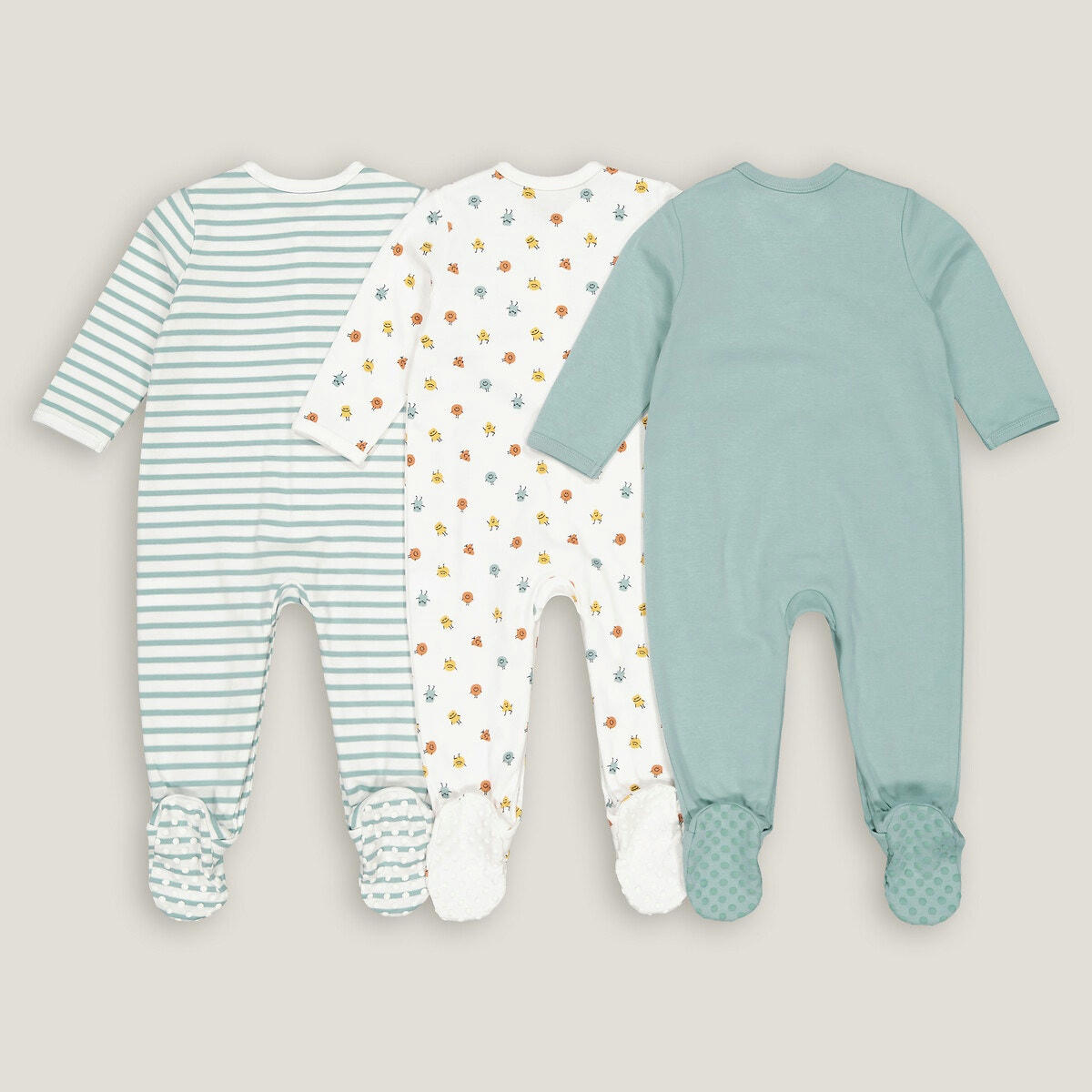 Lot de 3 pyjamas naissance en coton