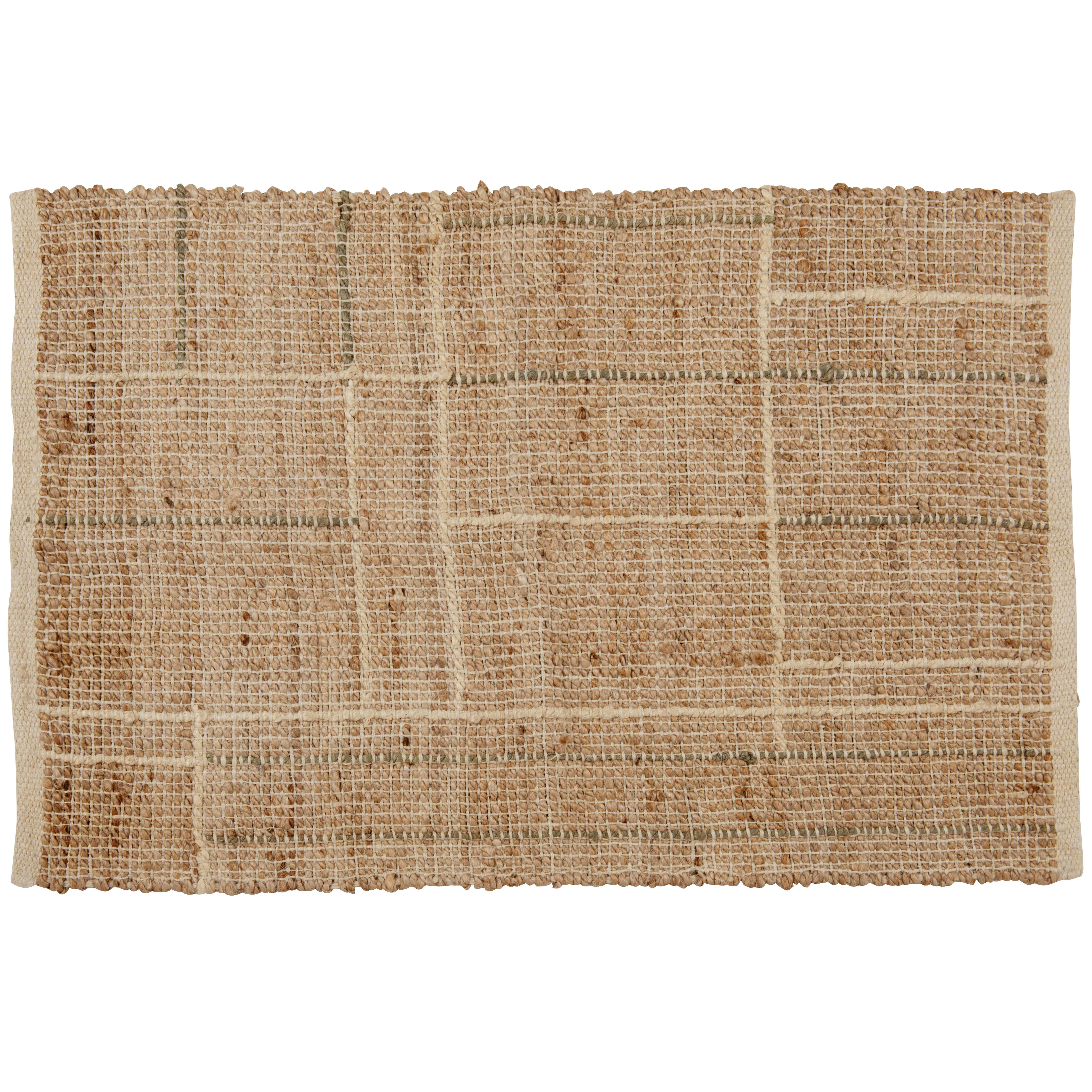 MAOUPAS - Tapis en jute tissé main beige 60x90