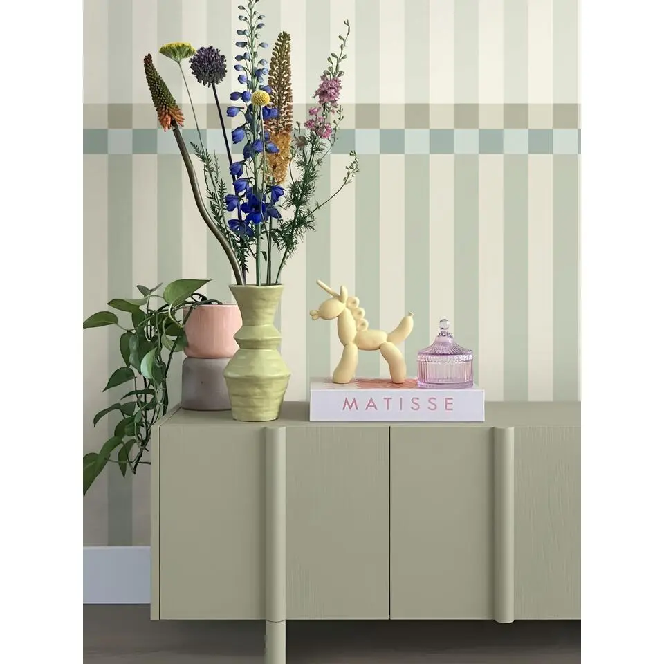 ESTAhome fotobehang strepen groen - 2.5 x 2.79 m