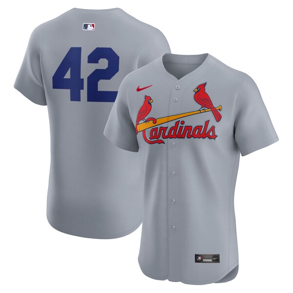 St. Louis Cardinals Nike Road 2024 Jackie Robinson Day Elite Jersey - Gray