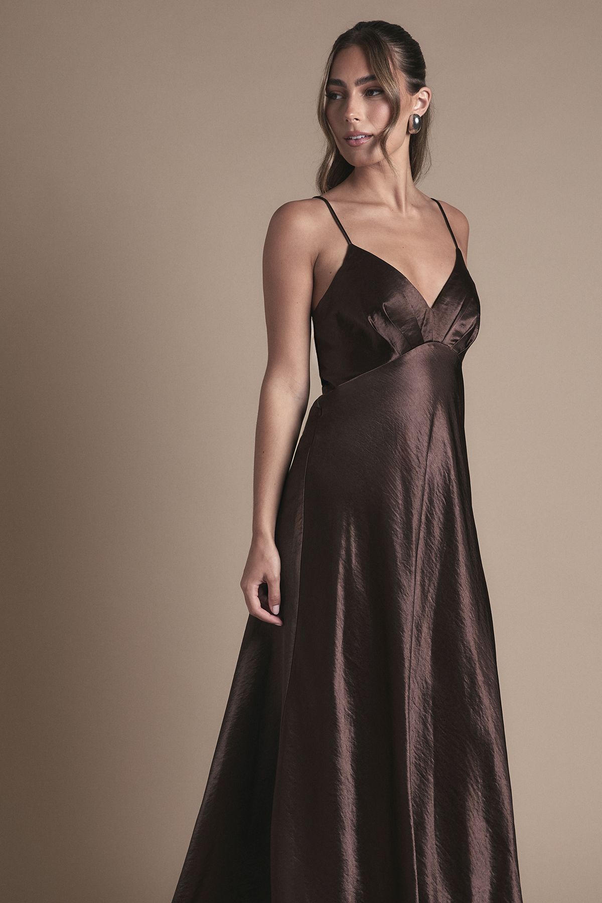 Coast Satin Tie Back Detail Maxi Bridesmaid Dress