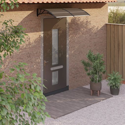 NNEVL Door Canopy Black 150x75 cm Polycarbonate