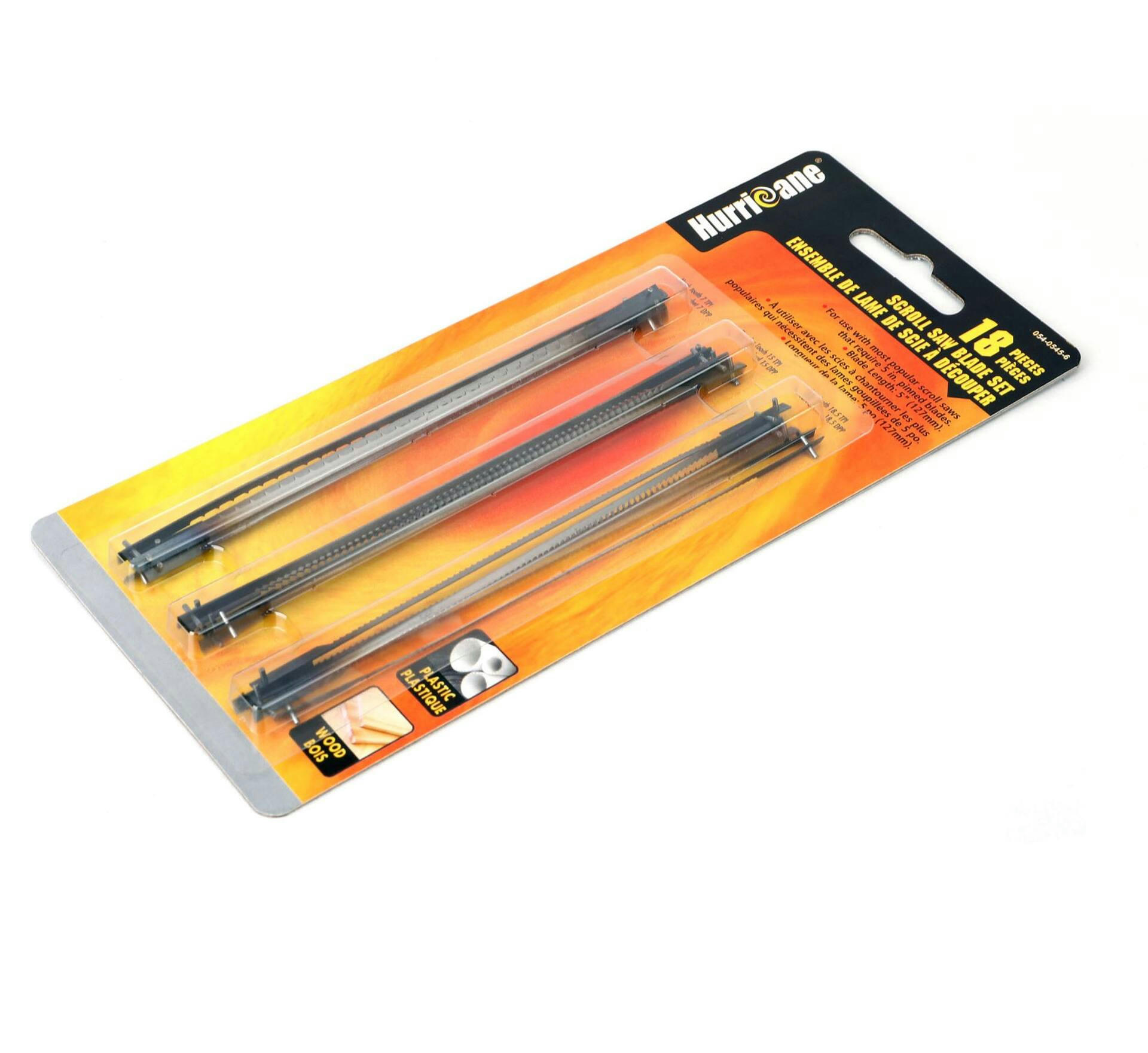 Hurricane 5-in Pin-End HCS Scroll Saw Blades for Plastic, Wood, 18-pk