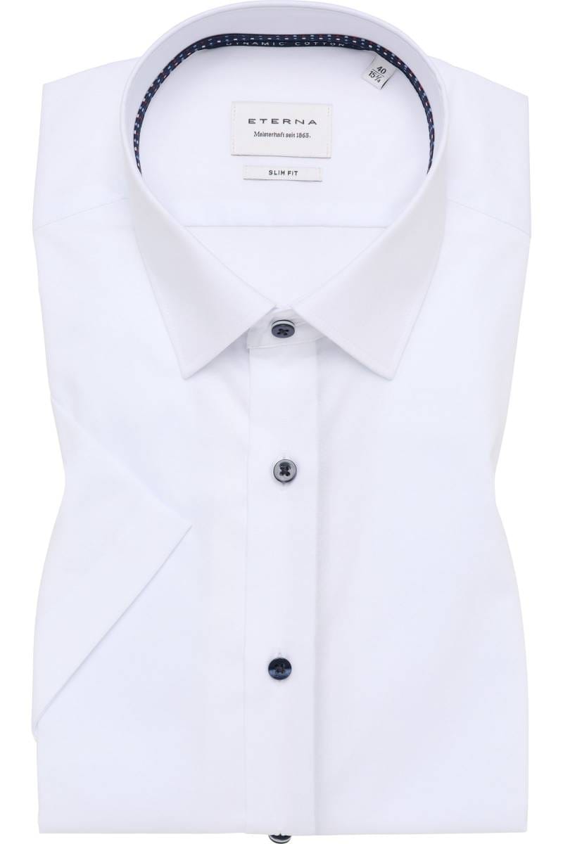 ETERNA Slim Fit Hemd weiss, Einfarbig