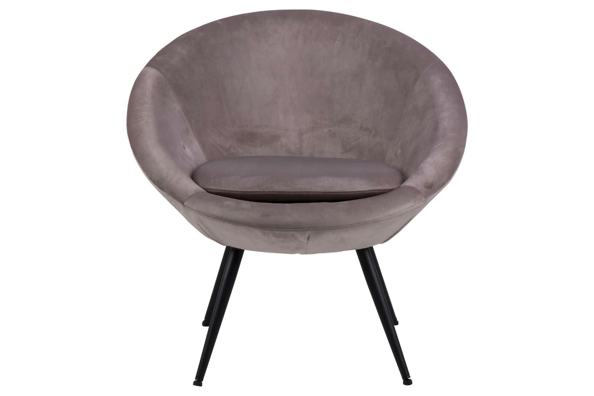 AMY - Fauteuil lounge en velours et métal