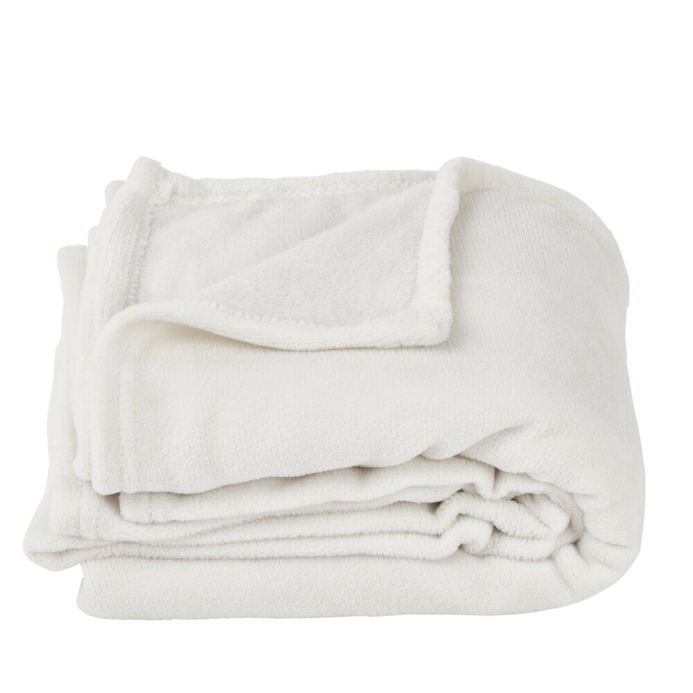 Plaid microfibre 130x160cm blanc