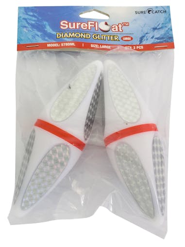 2 Pack of Surecatch Large Diamond Glitter Floats