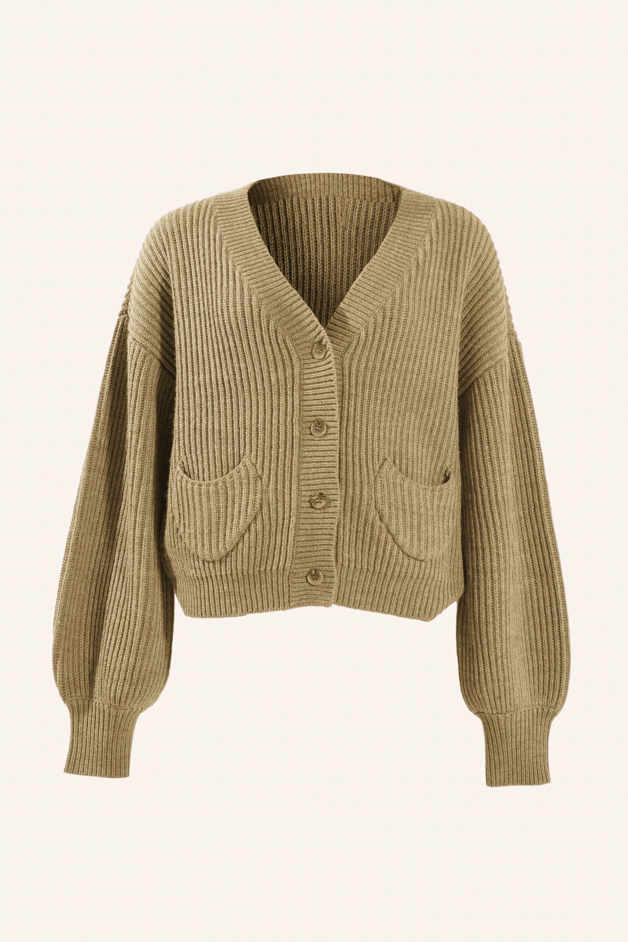 ADLYSH RIPPSTRICK CARDIGAN MIT WOLLE