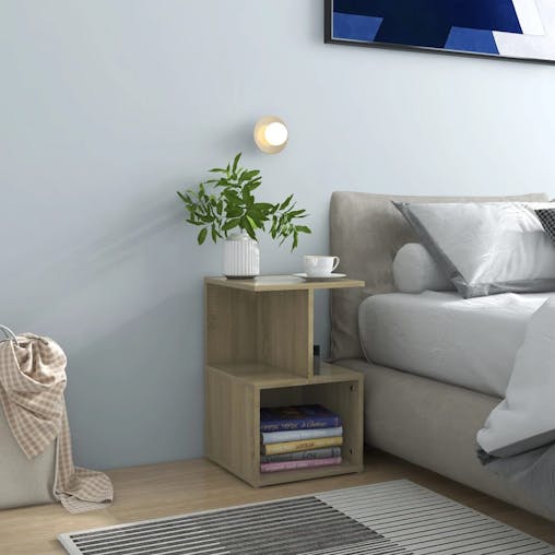 NNEVL Bedside Cabinets 2 pcs Sonoma Oak 35x35x55 cm Chipboard