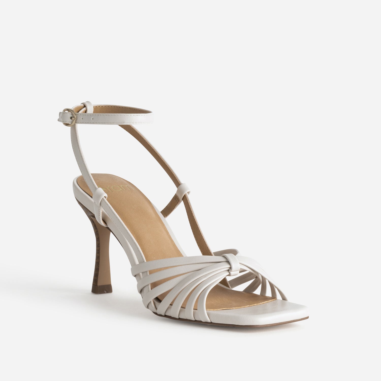 Sandale écru multi brides talon fin