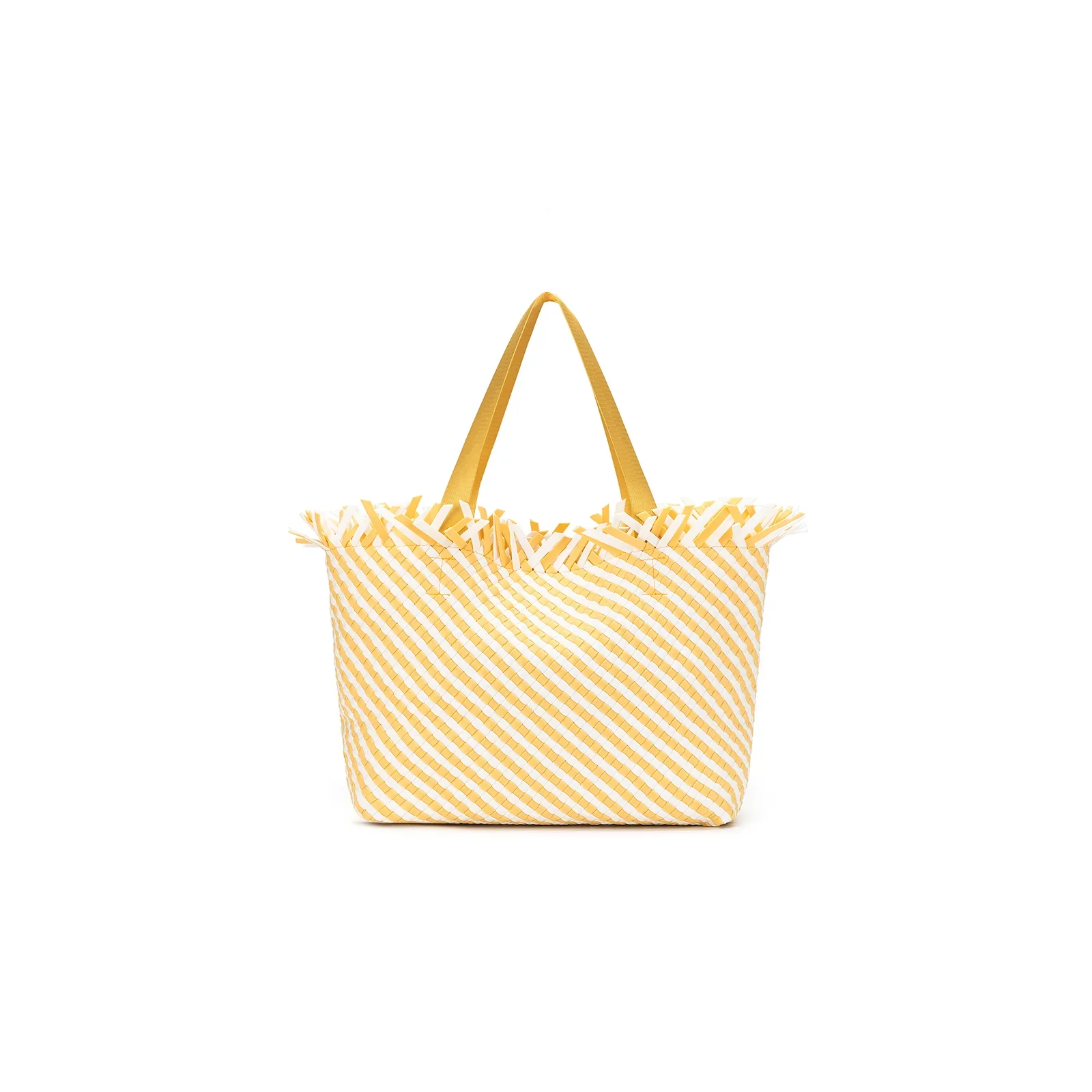 Bahama Yellow Large 2 Piece Woven Tote Bag by Black Caviar
