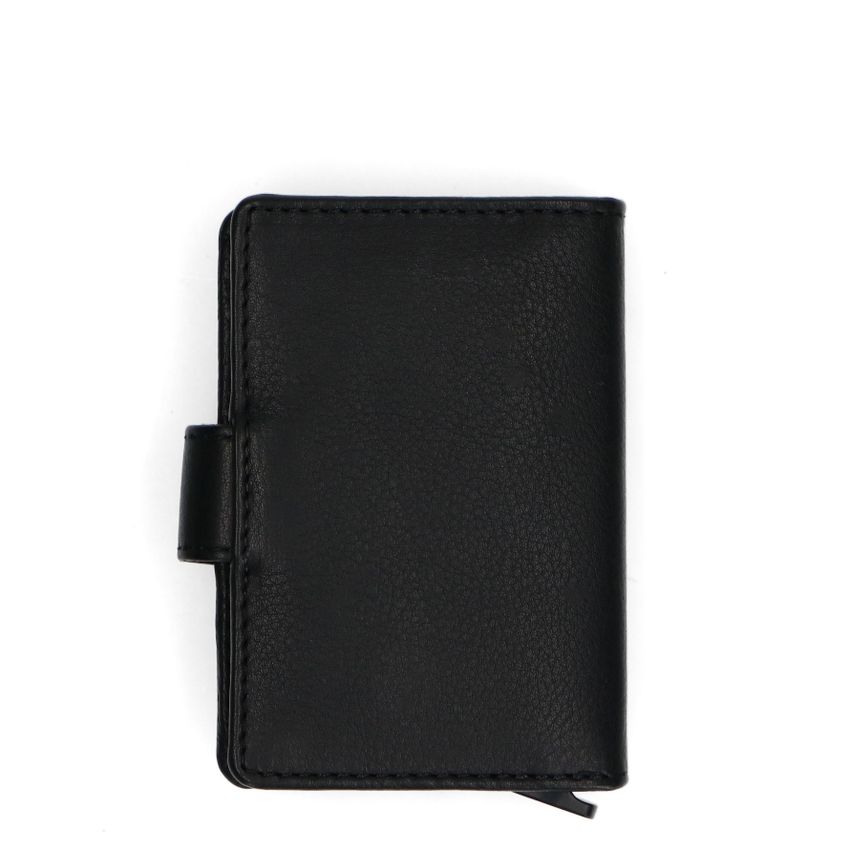 Manfield Zwart leren pasjeshouder