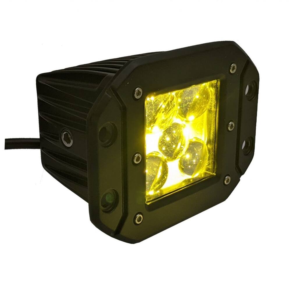 BrightSource Cube Light Kit, SAE/DOT Driving, Yellow, 3-in, with mounting holes