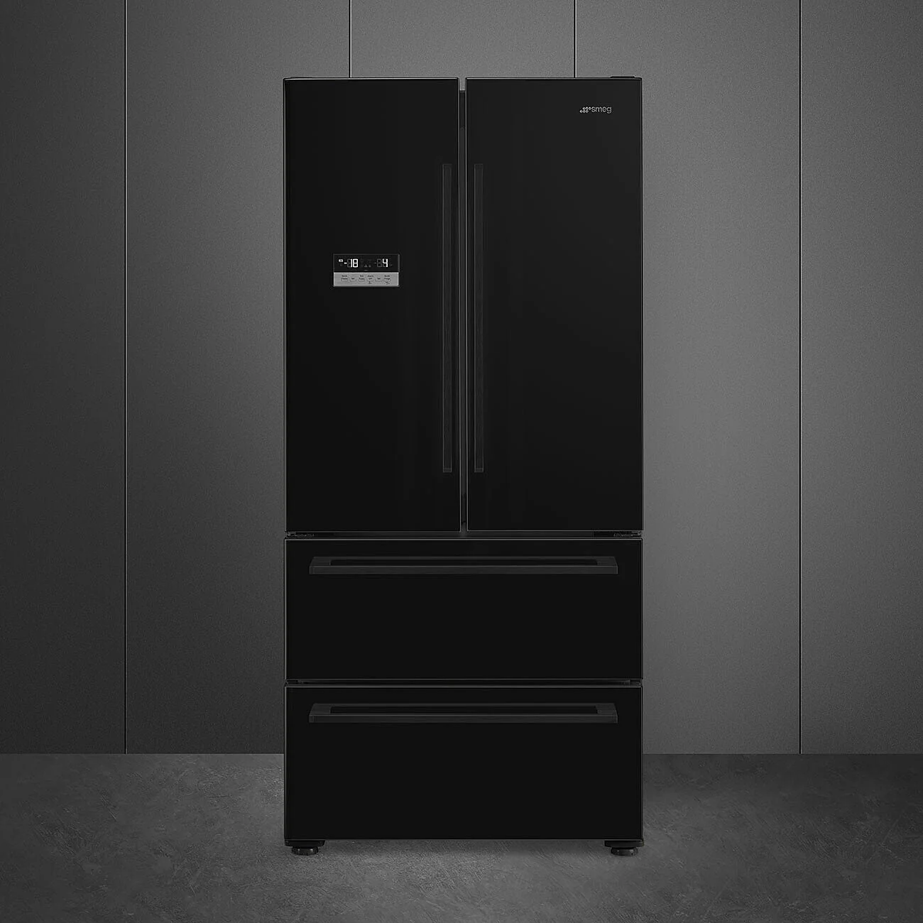 84cm Two Door Two Drawer Fridge Freezer Black