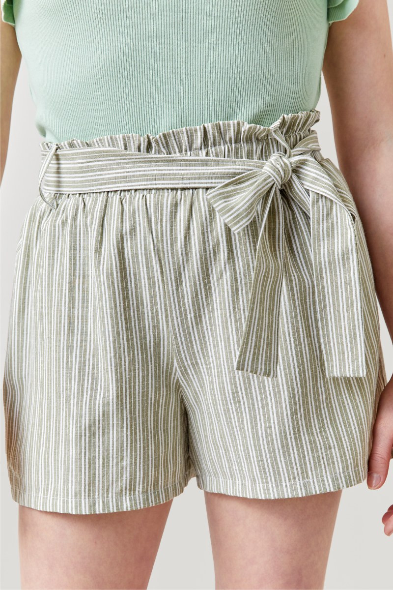 Hello Franki Striped Paperbag Shorts for girls