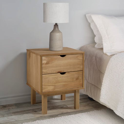 NNEVL Bedside Cabinet OTTA 45x39x57 cm Solid Wood Pine