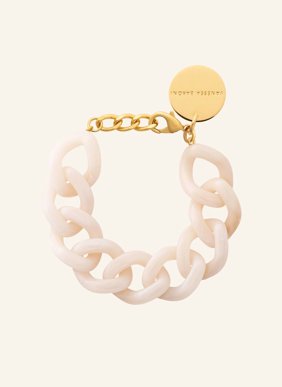 VANESSA BARONI Armbänder FLAT CHAIN BRACELET LATTE MARBLE by GLAMBOU