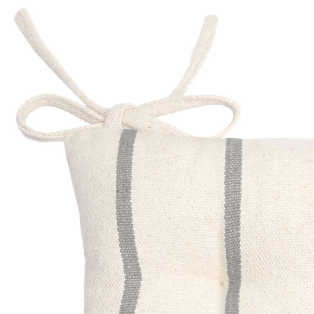 ST TROP - Galettes de chaise 5 points anthracite coton 40x40cm - Lot de 4