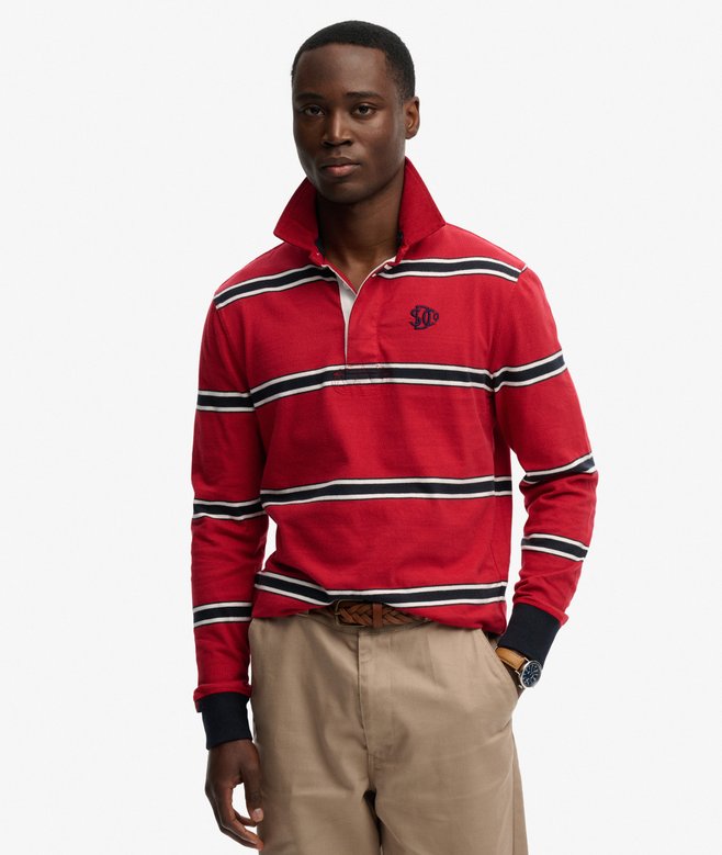 Vintage Athletic Stripe Rugby Top