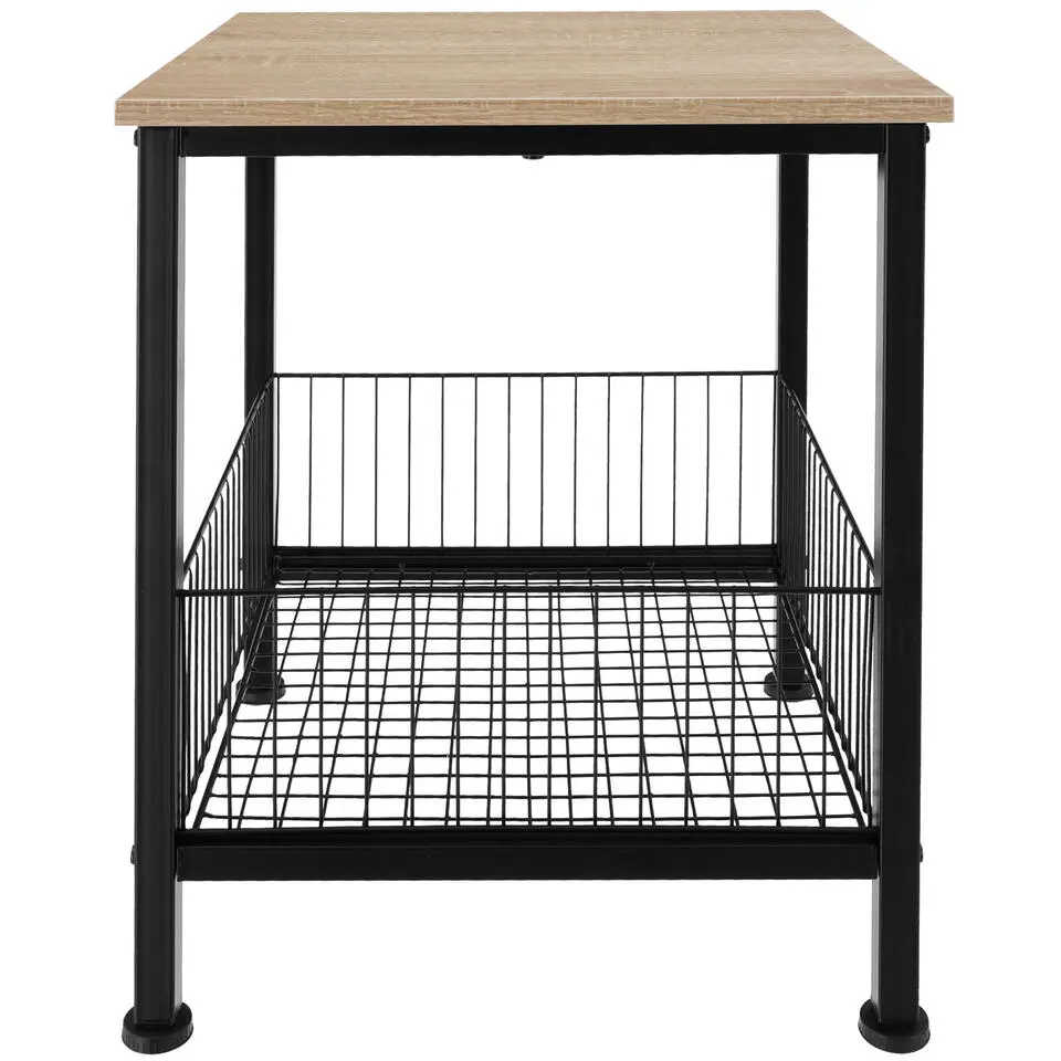 tectake Bijzettafel Grimsby 40x40x55,5cm, Industrieel Licht Hout, Eiken Sonoma