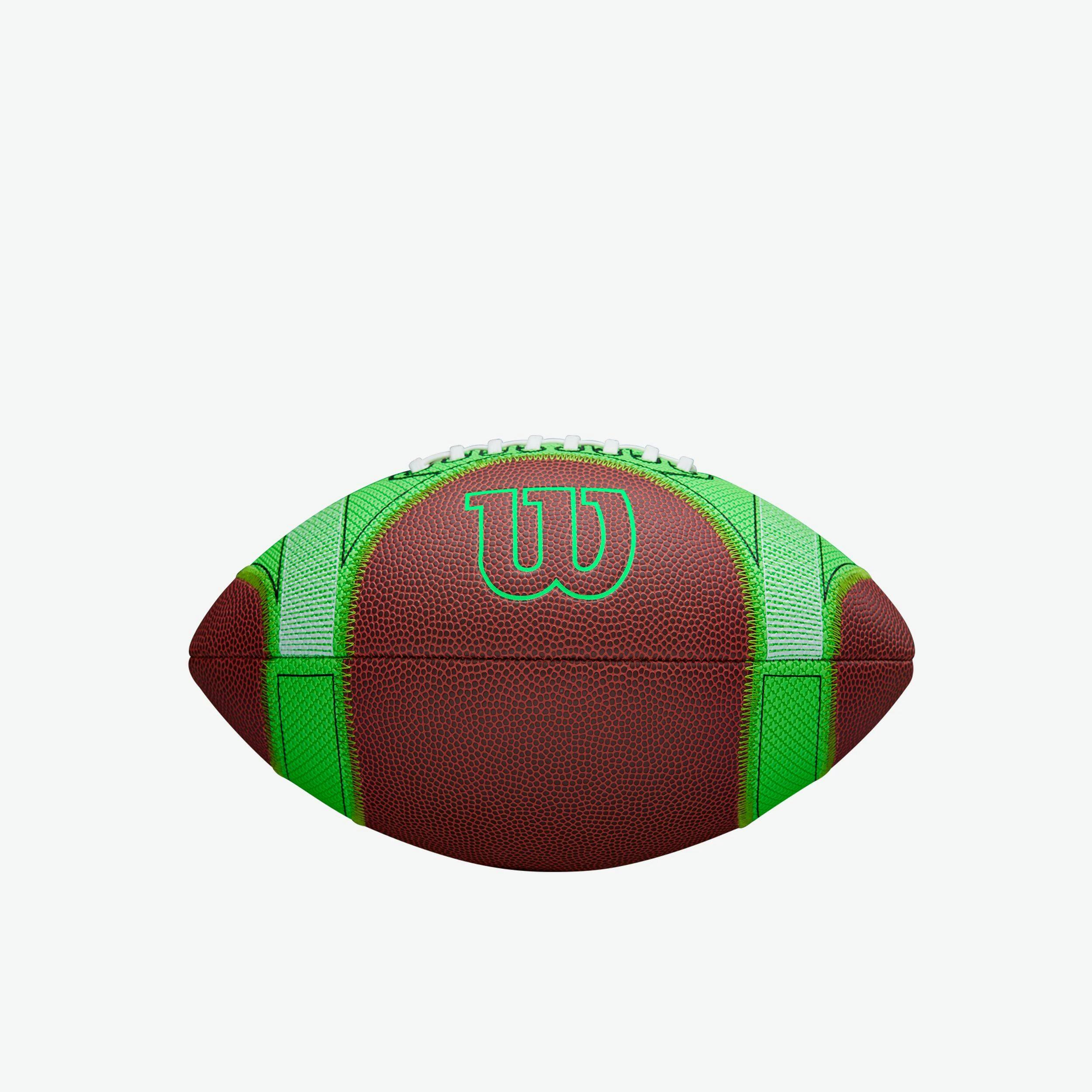 Wilson Hylite Junior Kids' Composite Football, Brown/Green
