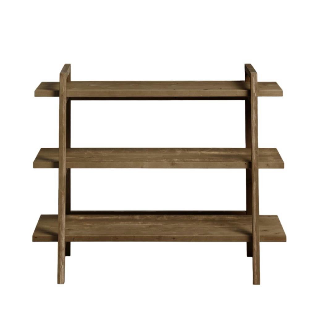 MARLENE - Etagère d’entrée en bois d’épicéa en couleur marron vieilli