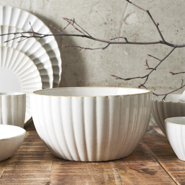 MISKA CERAMICZNA 23,5 cm beżowa KSZTAŁT MUSZLI