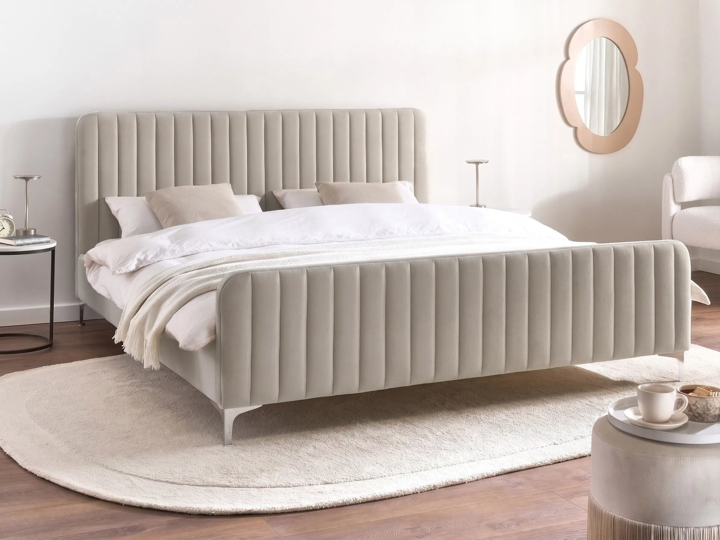 Bed Velvet LUNAN 180 x 200 cm (EU Super King) Taupe