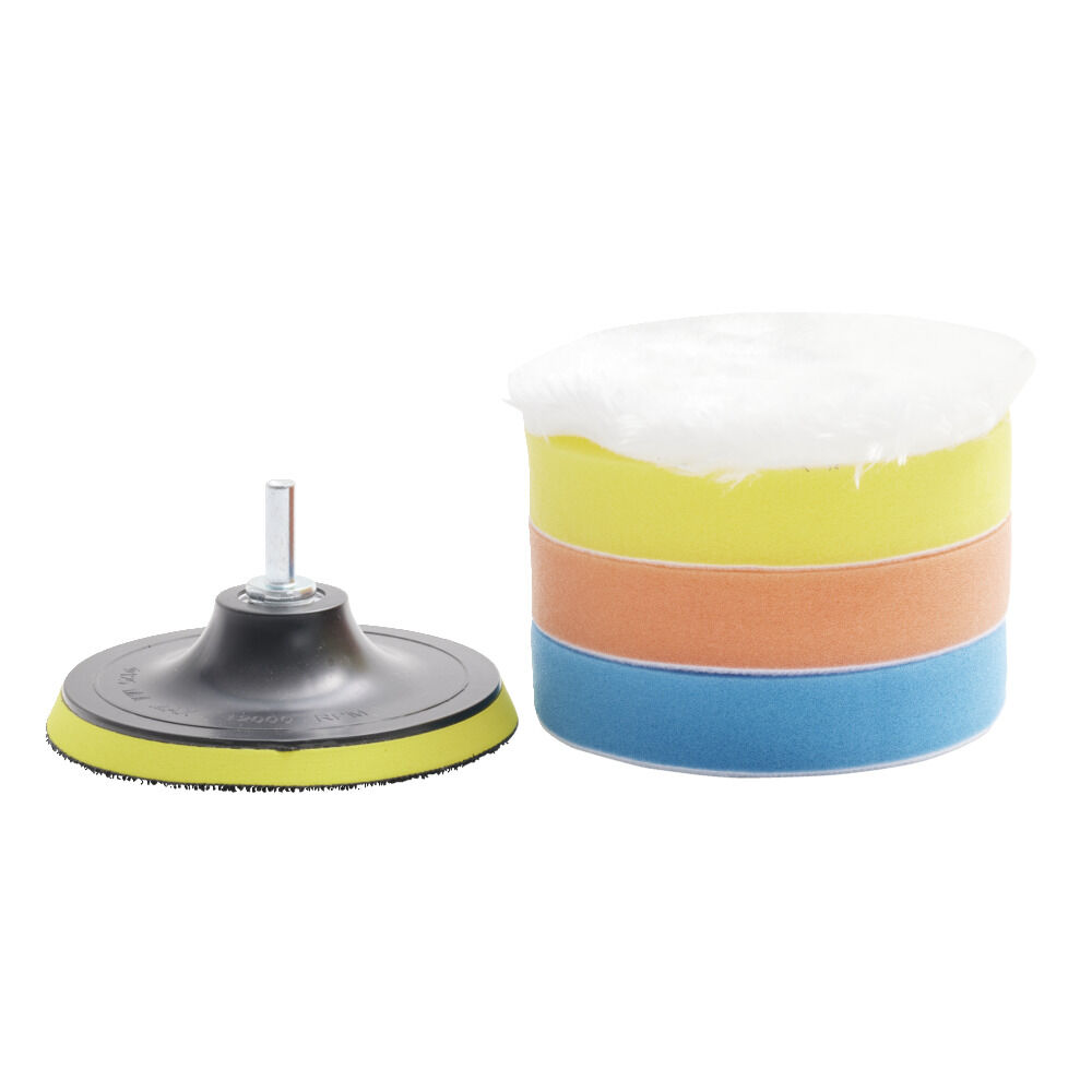 Kit éponge et disque de polissage x5 adaptable visseuse Ø12,5cm