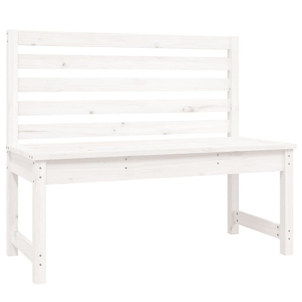 Banc de jardin blanc 109 cm bois massif de pin - Prolenta Premium