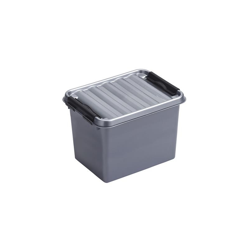 Box de rangement Q-line avec couvercle à clips gris 3 L SUNWARE