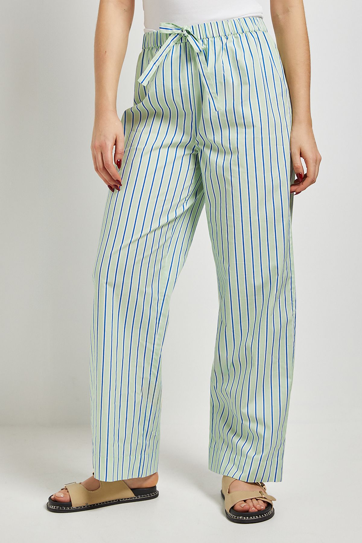 Dorothy Perkins Stripe Elasticated Waist Wide Leg Printed Trouser