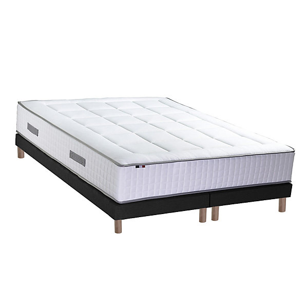 Ensemble matelas ressorts 7 zones sommier 2x90x200