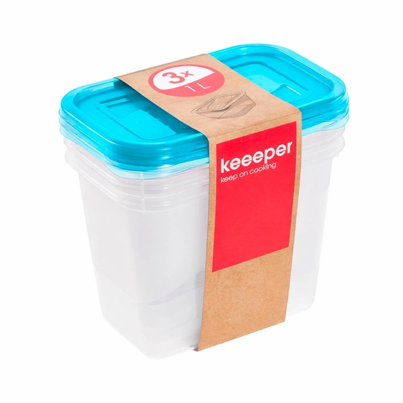 Frischhaltedosen-Set »Fredo Fresh«, 3x1,0L rechteckig fresh blue