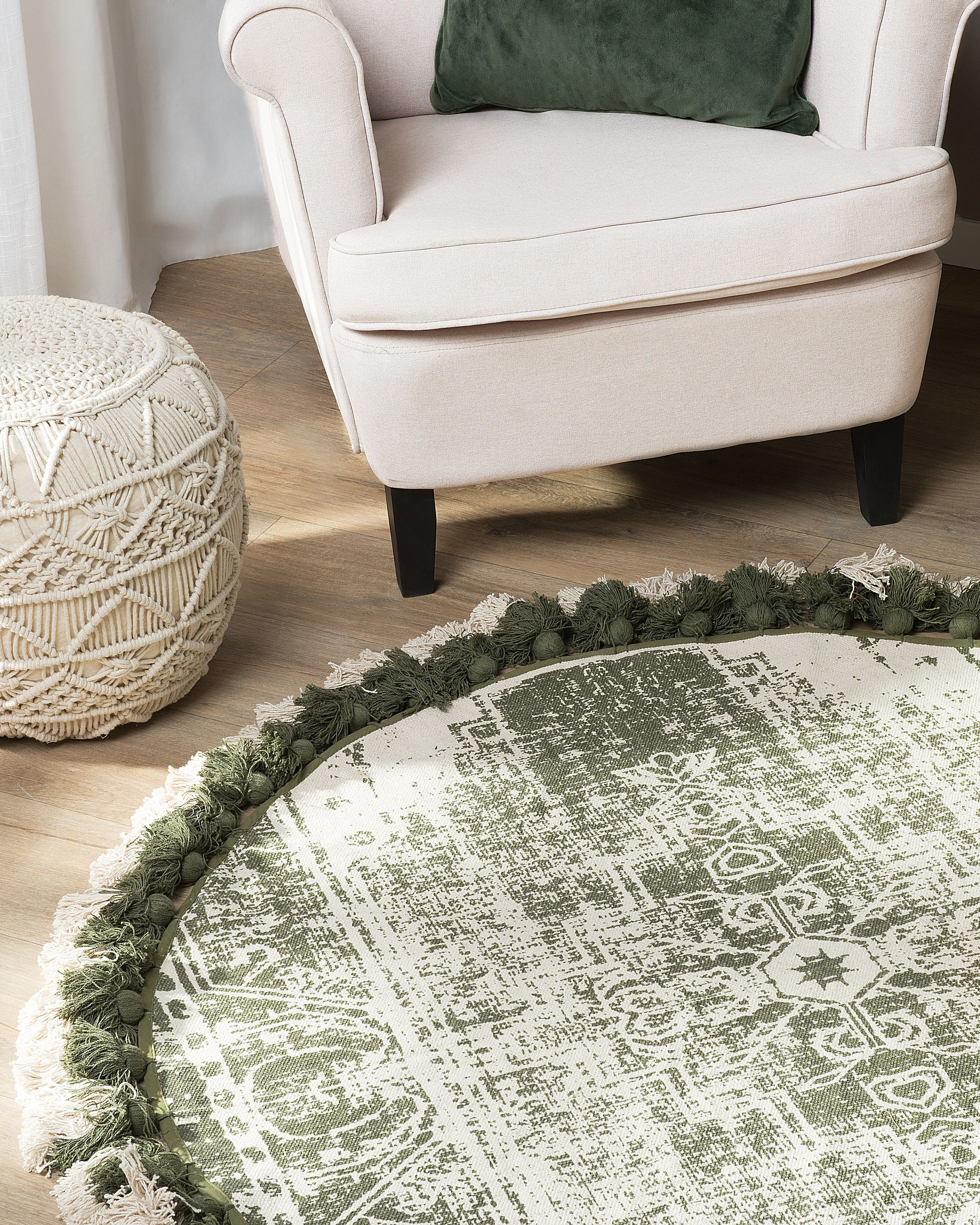 Rug KAHTA Green ? 120 cm Cotton