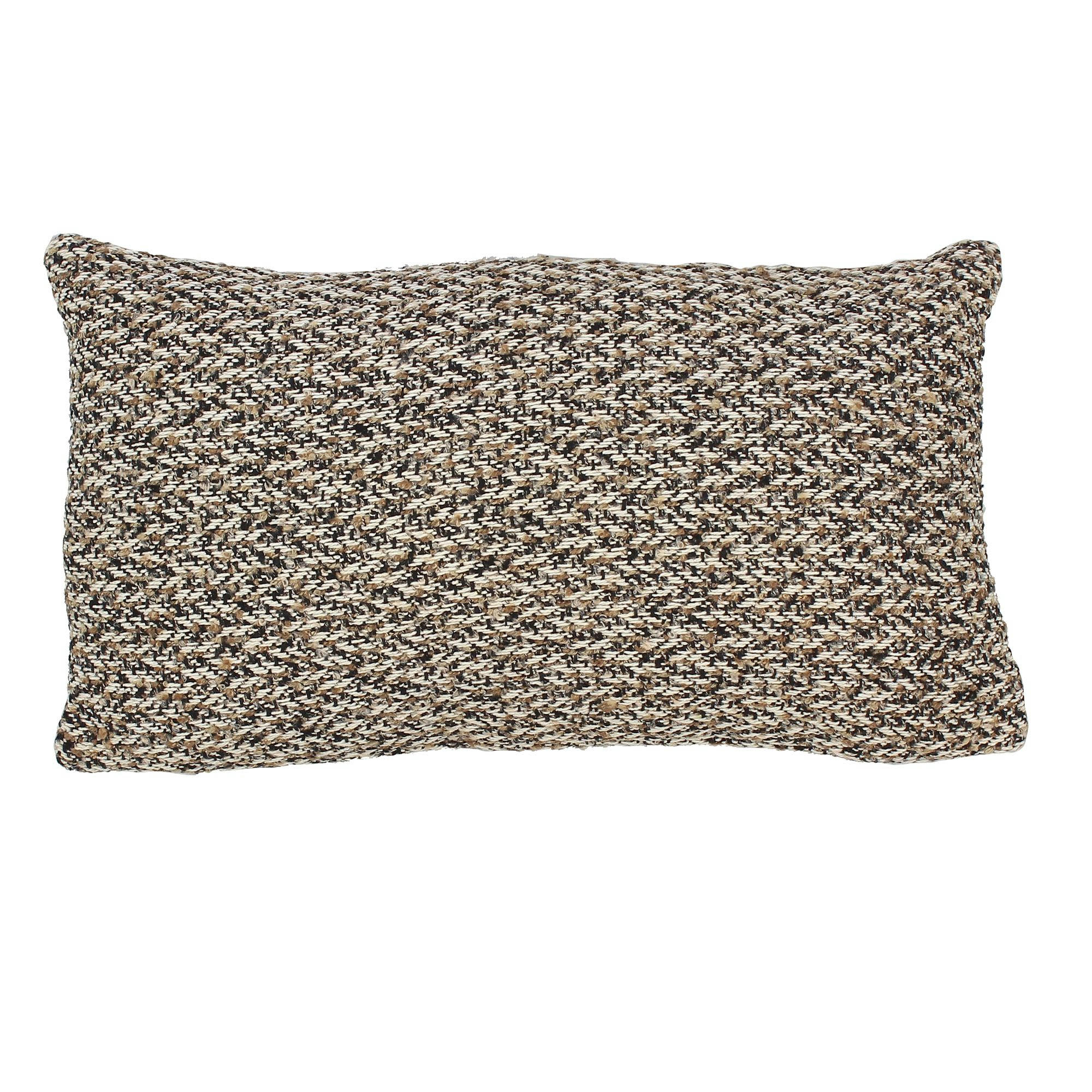 DORIAN - Coussin en coton chiné beige et noir 30x50cm
