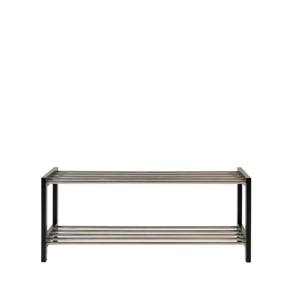 PADOVA - Meuble à chaussures en bois et métal noir