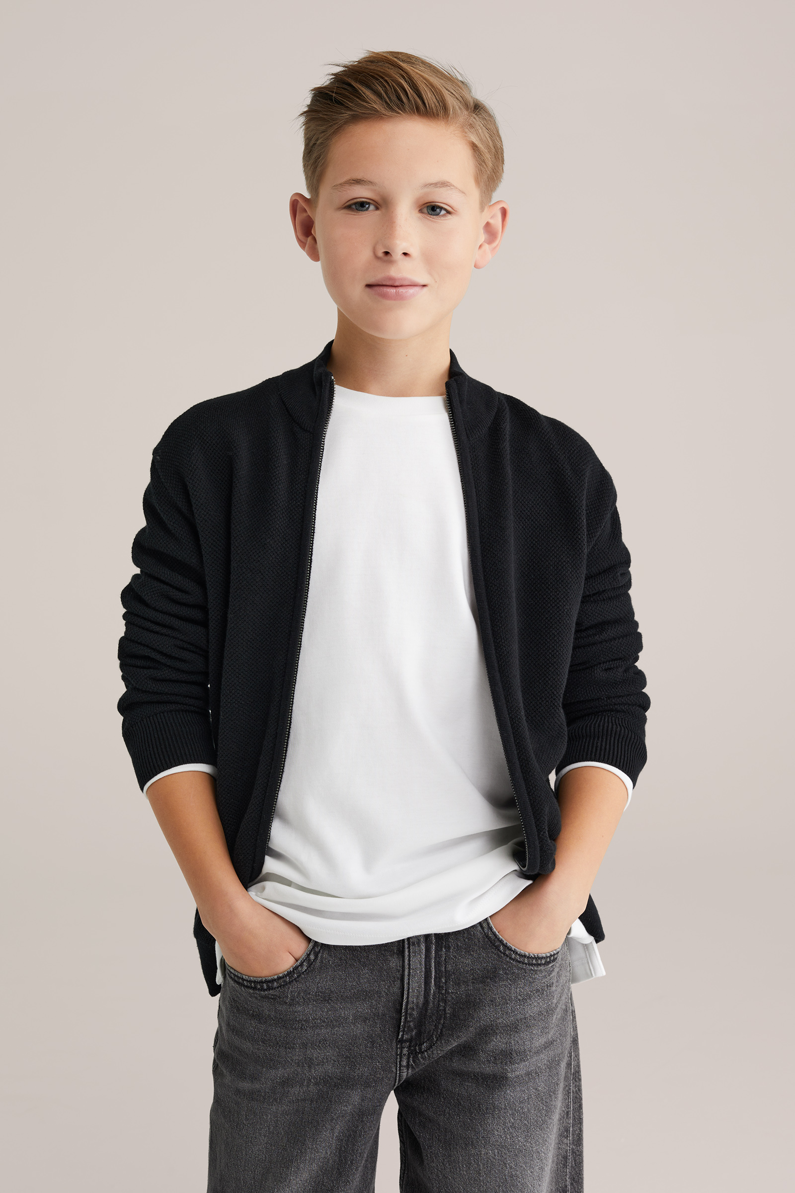 Jongens vest met structuur