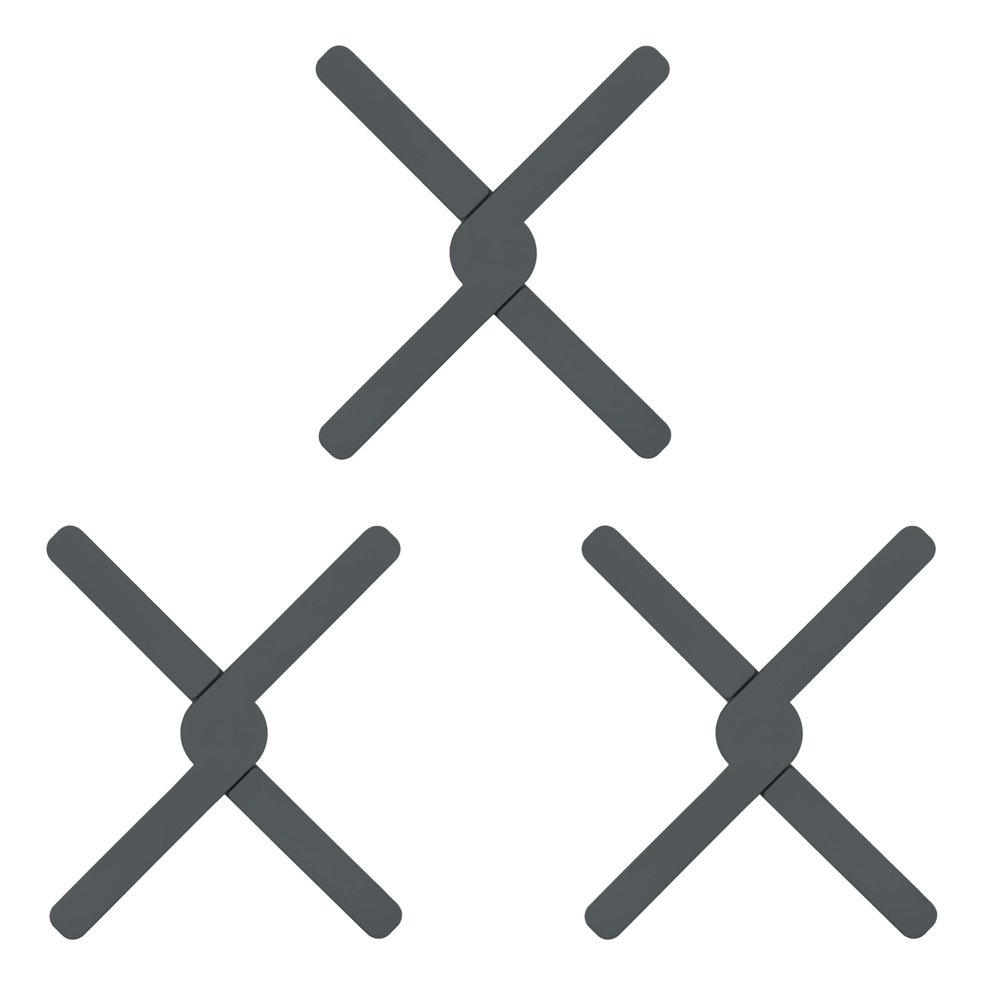 Krumble Opvouwbare siliconen pannenonderzetter - Antraciet - Set van 3