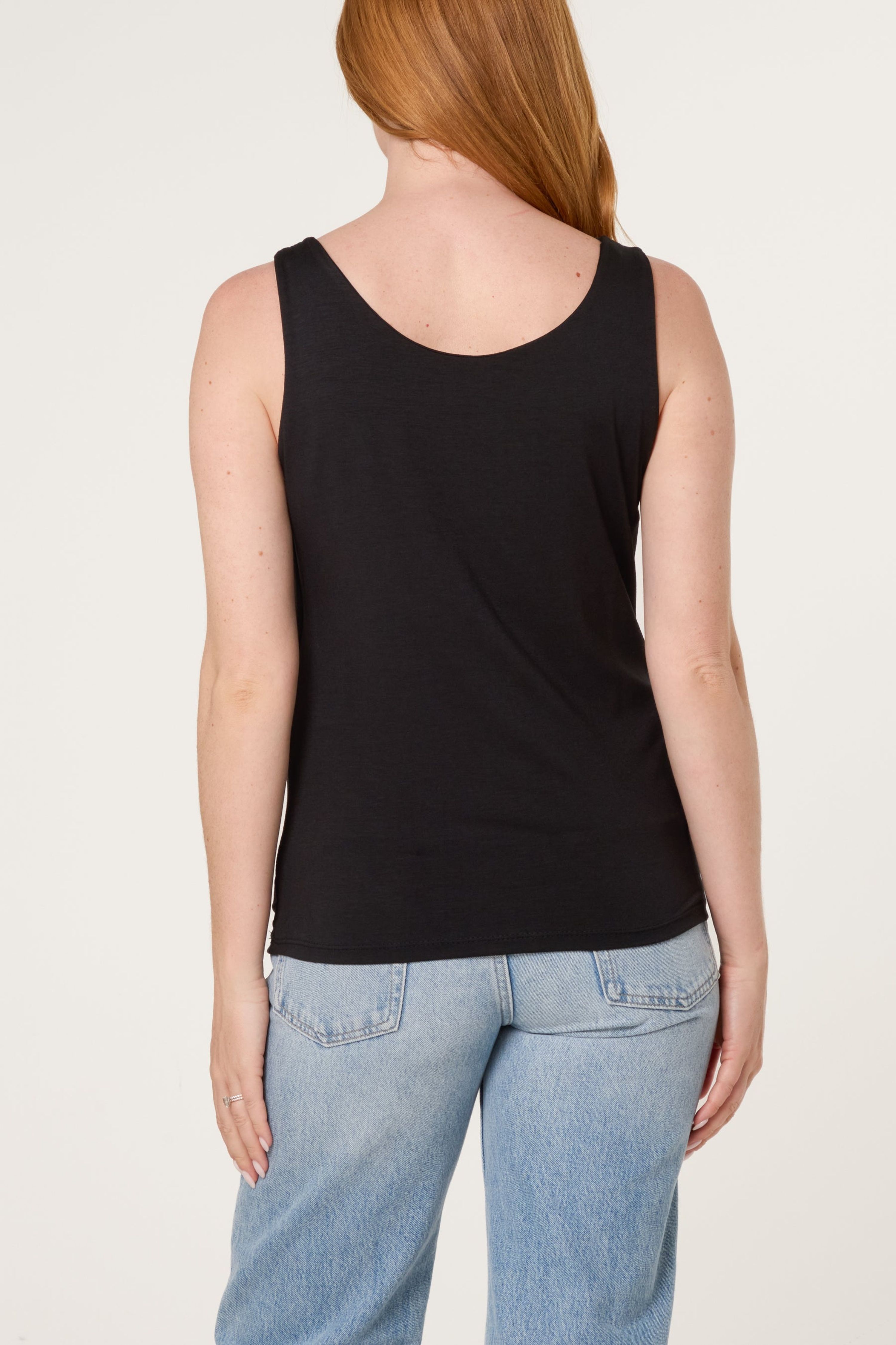 Blue Vanilla Black Sleeveless Cowl Neck Viscose Jersey Top